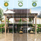 Wooden Grill Gazebo with Sloping Metal Roof