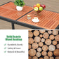 Acacia Wood Table Set with Cushions Wicker Chairs