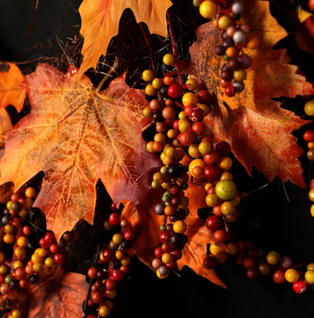 Berries, Maple Leaf Garland Wreath