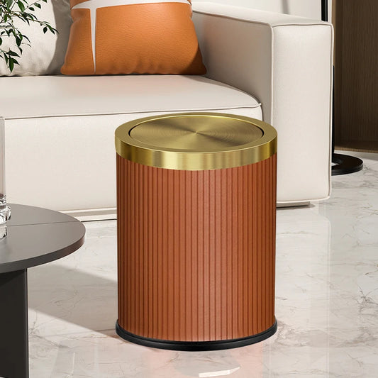 Leather / Marble Waste Bin with Lid