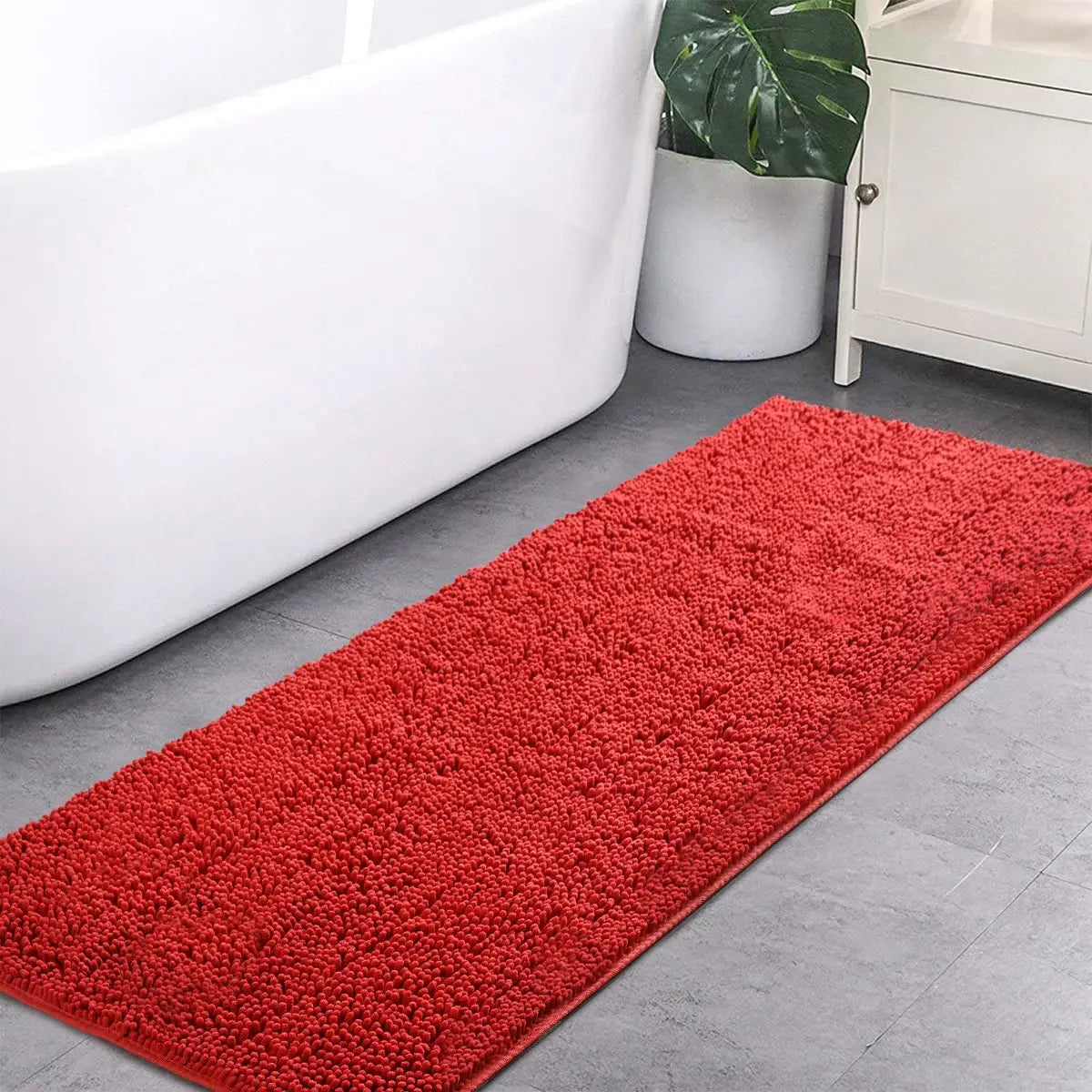 Non-Slip Super Absorbent Smooth Chenille Bath Mat