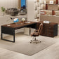 Modern Contemporary L-Shaped Executive Desk