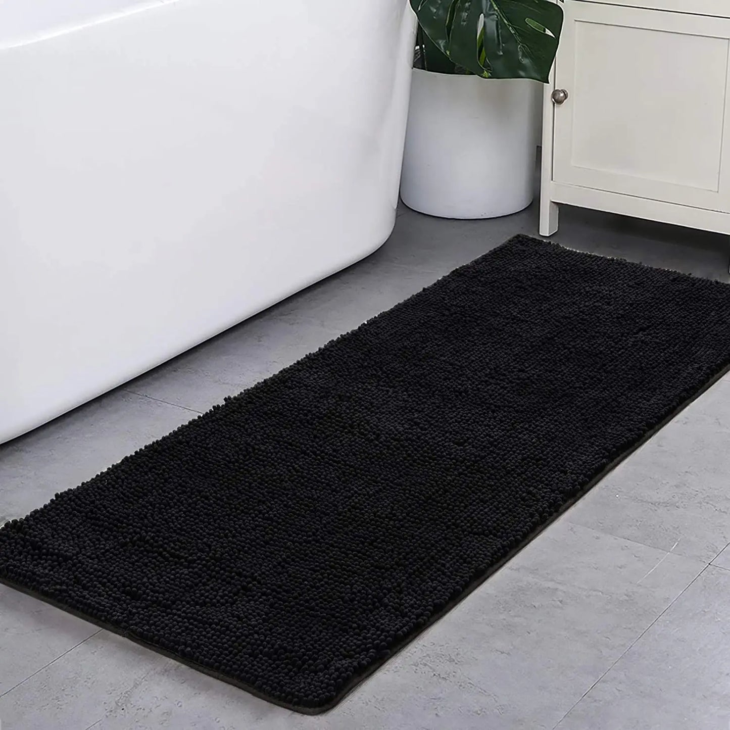 Non-Slip Super Absorbent Smooth Chenille Bath Mat