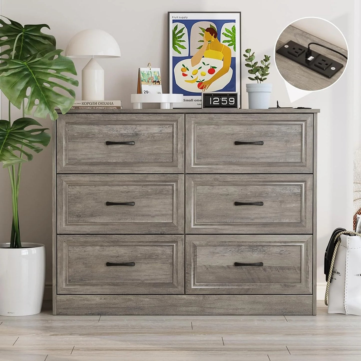 Fameill Dresser with Charging Station