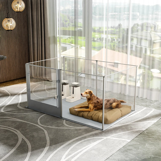 Large Acrylic Dog Playpen with Waterproof Mat