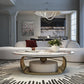 Modern Sintered Stone Marble Coffee Table with Storage Drawer
