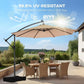 Round Cantilever Patio Umbrella with Solar LED Lights