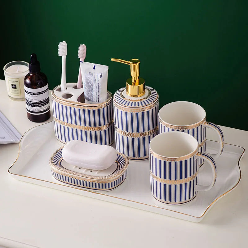 Elegant Ceramic Bathroom Essential Set