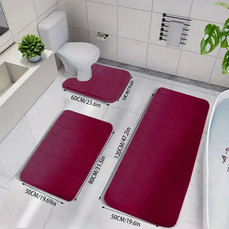 Non- Slip Microfiber Memory Foam Bath Mat Set