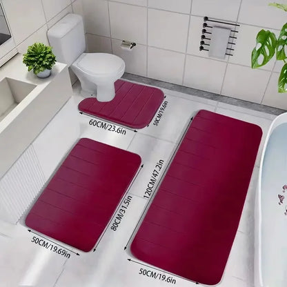 Non- Slip Microfiber Memory Foam Bath Mat Set