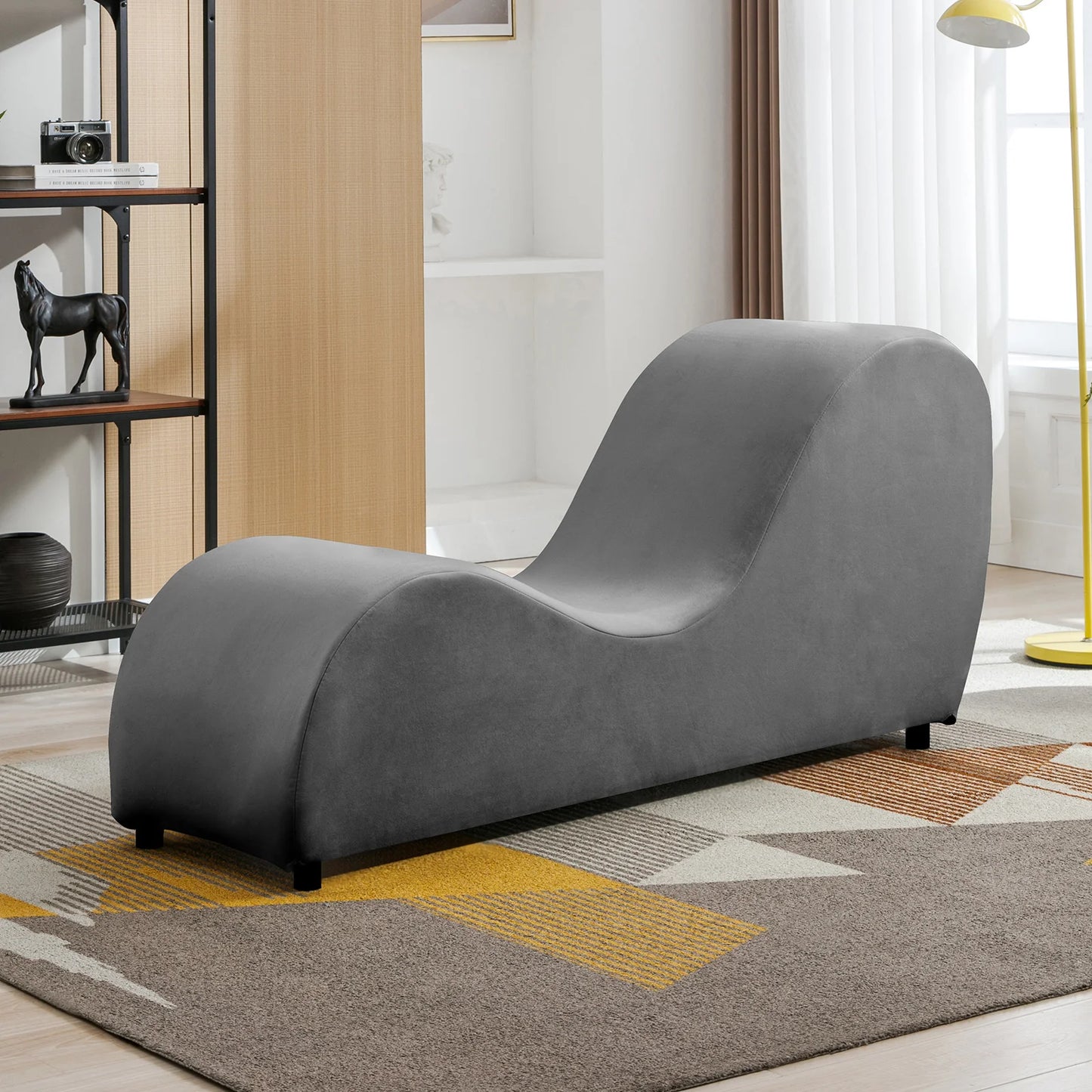 Sleek Curved Chaise Lounge