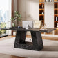 Modern Wooden Faux Marble Executive Desk