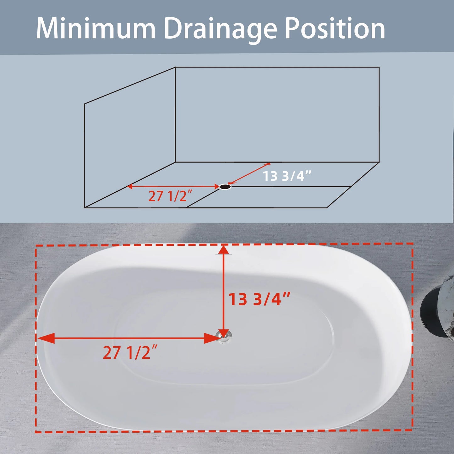 Modern 55" Oval Acrylic Bathtub