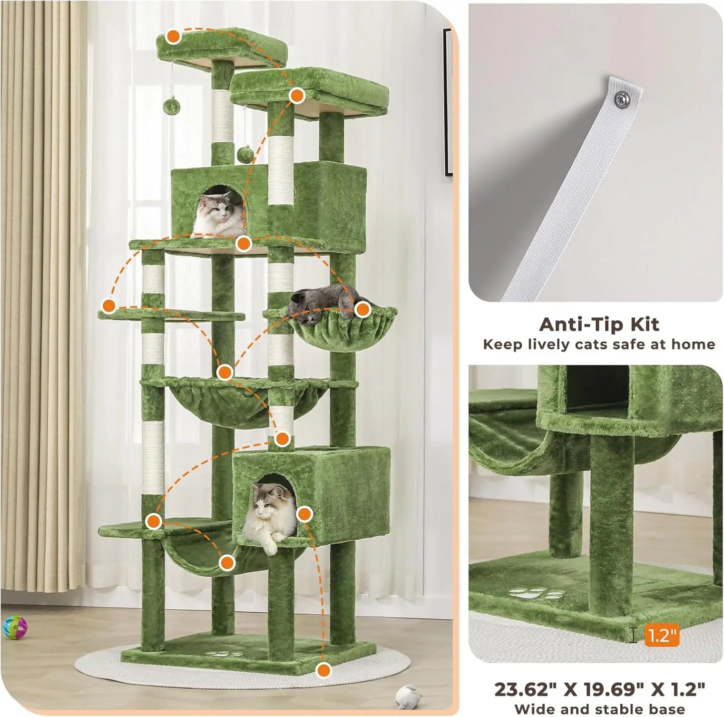 76" Cat Tree Tower