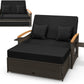 Daybed Chaise Lounger w/4-Level Adjustable Backrest & Retractable Trays