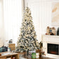 Flocked Artificial Christmas Tree with LED Lights