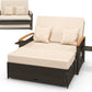 Daybed Chaise Lounger w/4-Level Adjustable Backrest & Retractable Trays