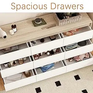 Modern Wood Chest Dresser with Charging Station