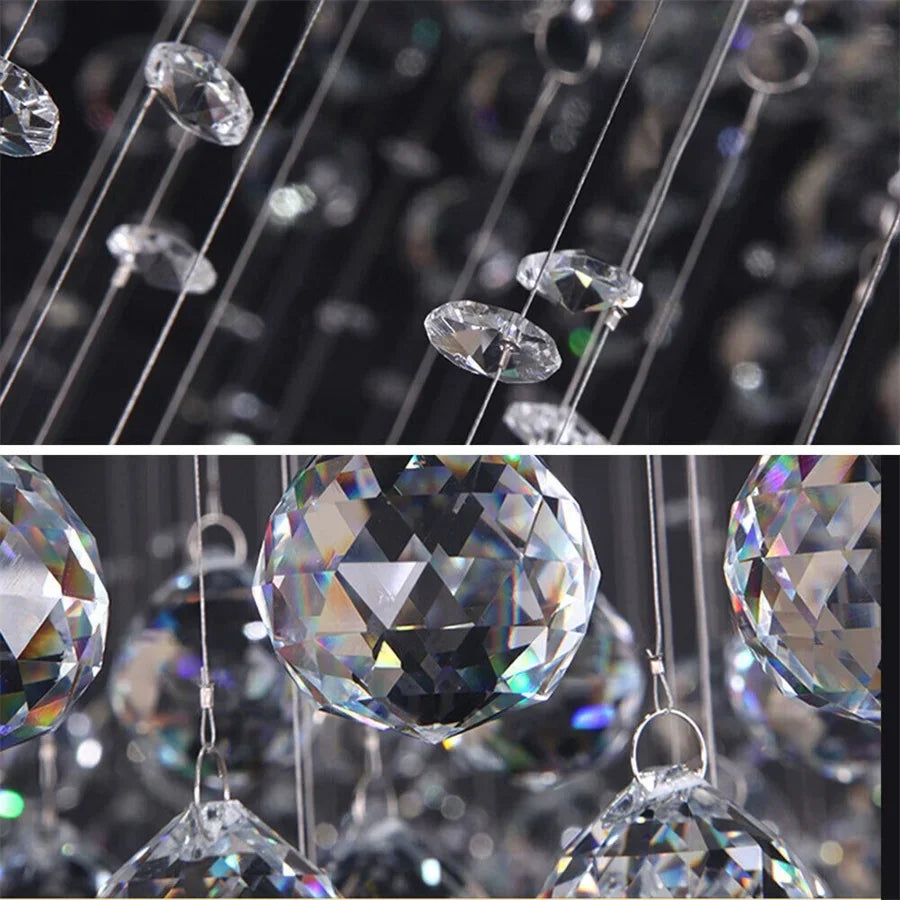 Spiral Solar System Crystal Chandelier