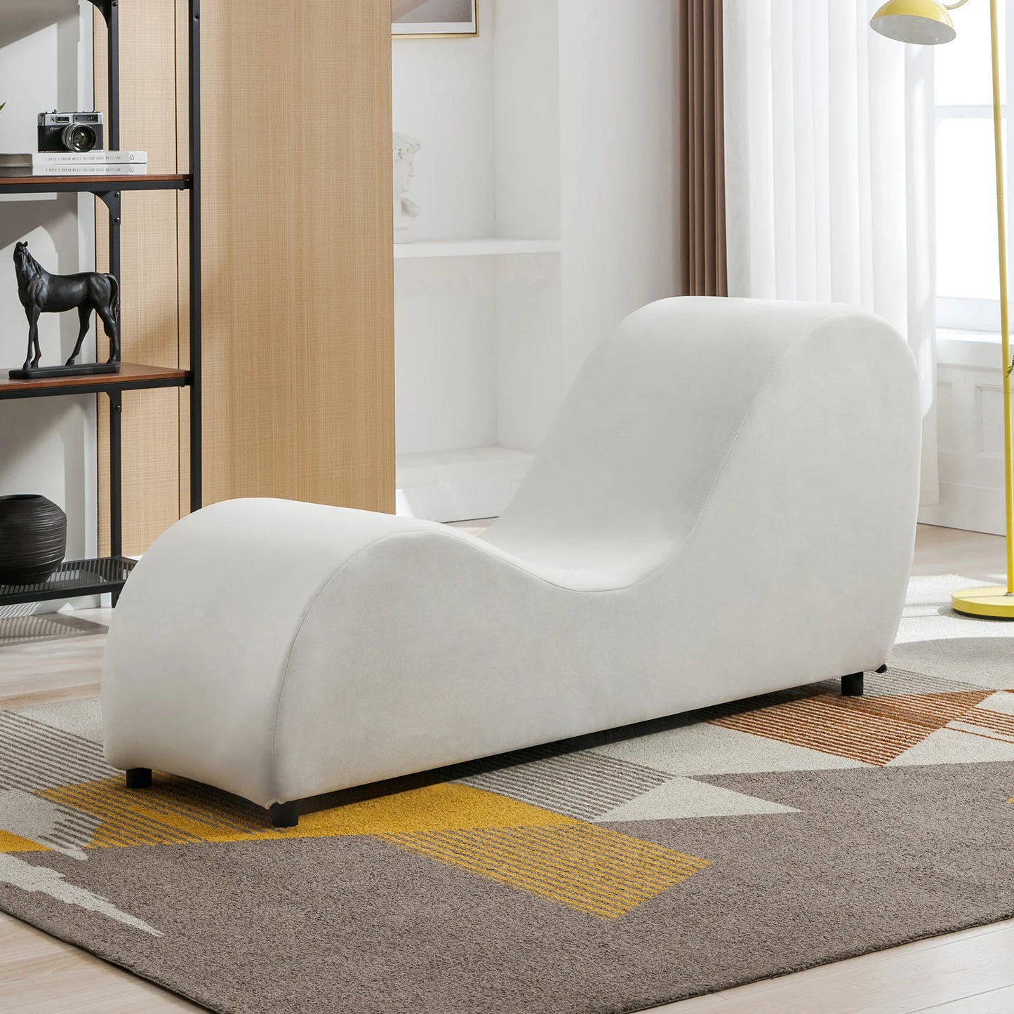 Sleek Curved Chaise Lounge