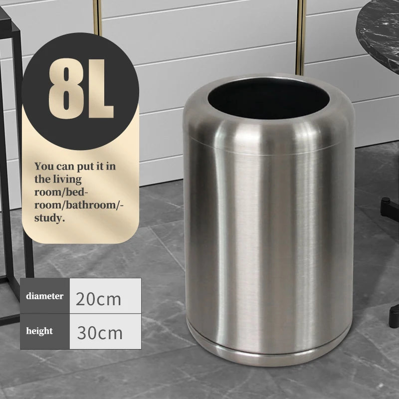 Minimalist Stainless Steel Waste Bin