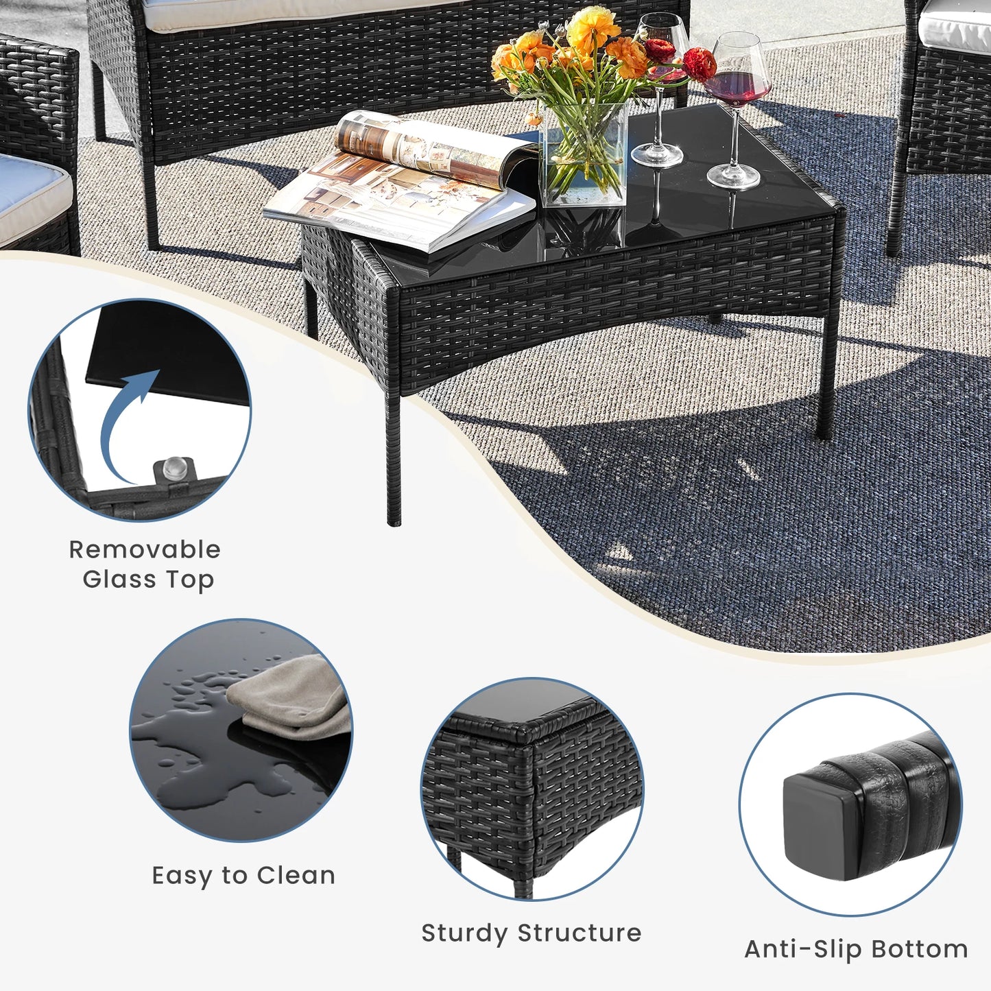 LunaWeave Patio Bistro Set