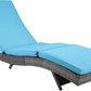 Chaise Lounge Chair with Cushions and Wheels