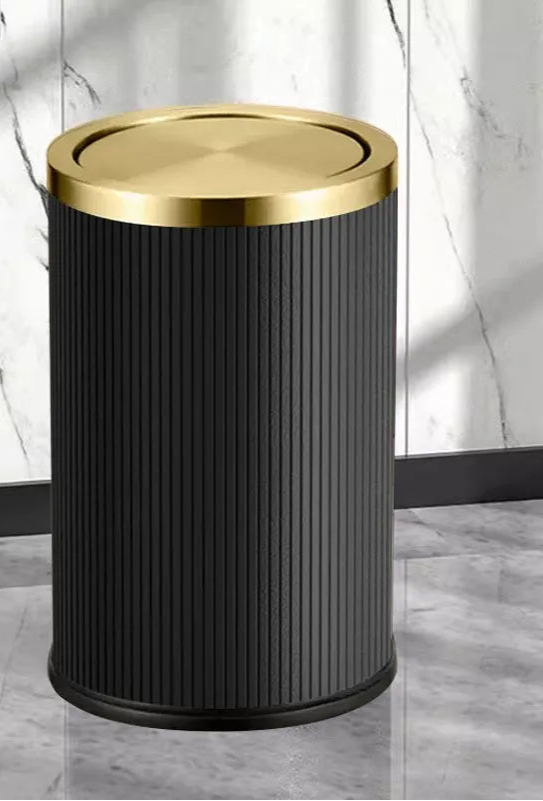 Leather / Marble Waste Bin with Lid