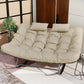 Oversized Loveseat Rocking Papasan Chair with Cushions