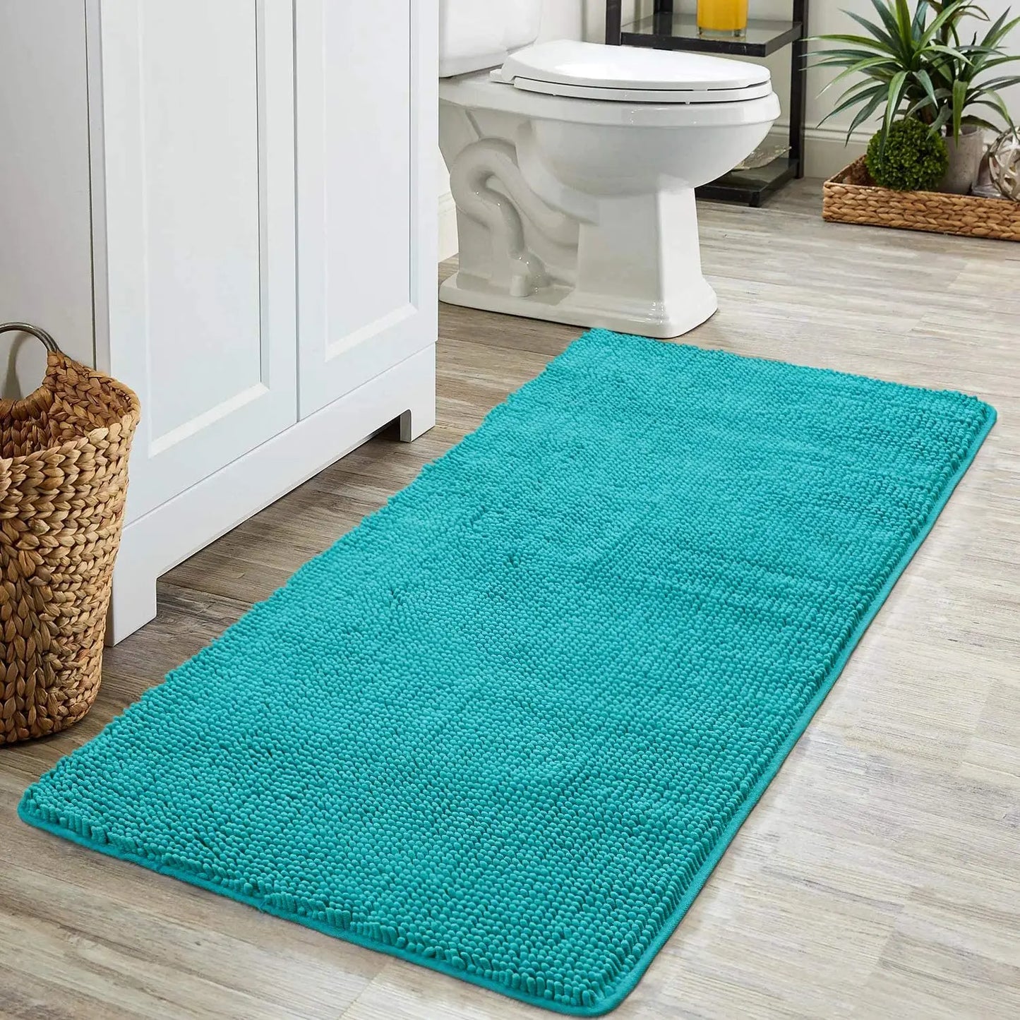 Non-Slip Super Absorbent Smooth Chenille Bath Mat