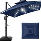 Tier Square Cantilever Patio Umbrella with Solar LED Lights