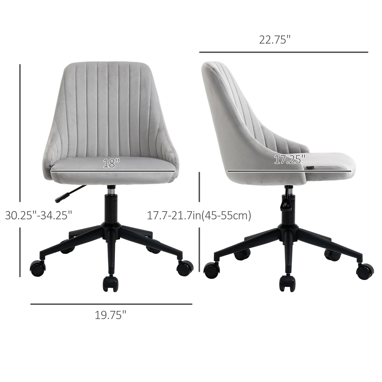 Velvet Upholstery Swivel Office Chair
