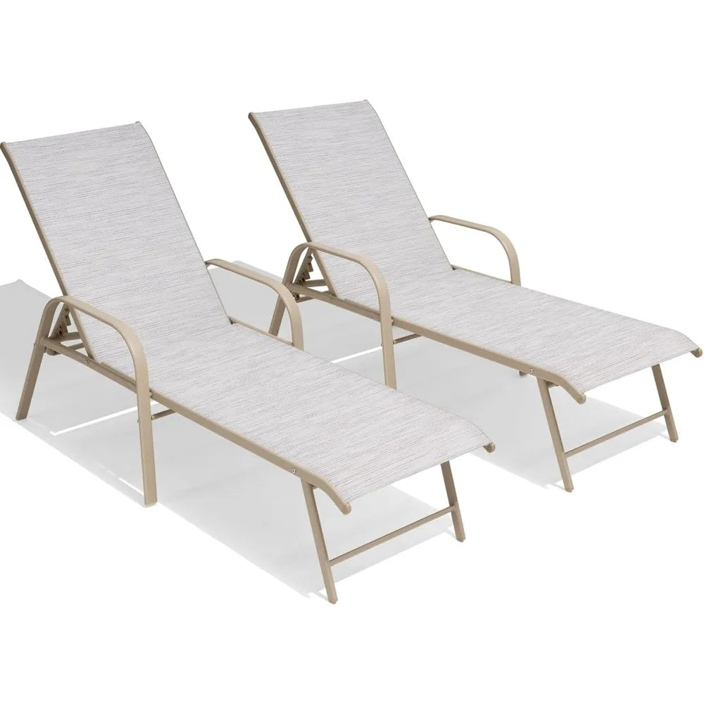 Aluminum Fabric Chaise Lounge Chair