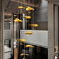 Golden Copper Lotus Leaf Chandelier