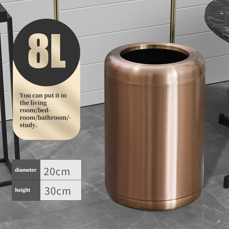 Minimalist Stainless Steel Waste Bin