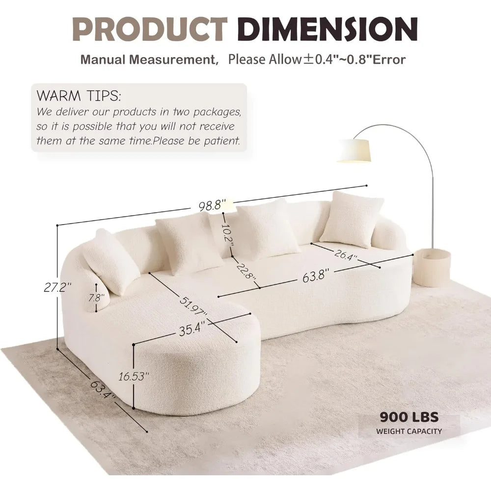 Modern Chenille Sofa with Pillow