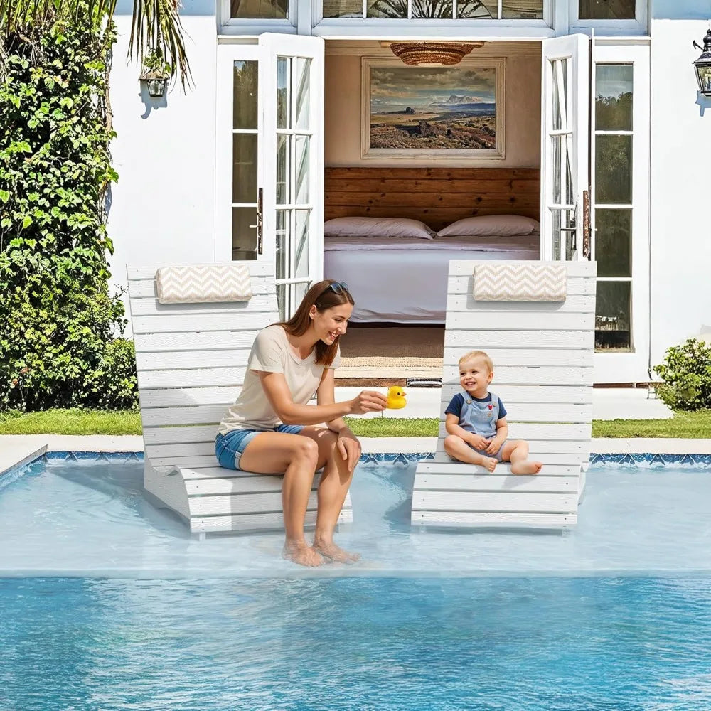 Ergonomic In-Pool Chair Lounger with Pillow Headrest