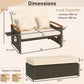 Daybed Chaise Lounger w/4-Level Adjustable Backrest & Retractable Trays