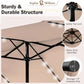 Rectangular Cantilever Patio Umbrella with LED Solar Lights