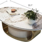 Modern Sintered Stone Marble Coffee Table with Storage Drawer