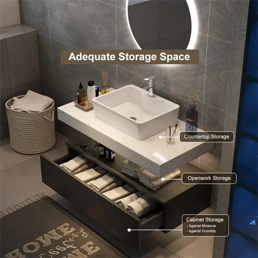 Modern 35'' Floating Bathroom Vanity with Sink