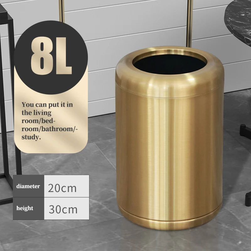 Minimalist Stainless Steel Waste Bin