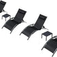 Oversized Lightweight Chaise Lounge Set with 2 Side Tables
