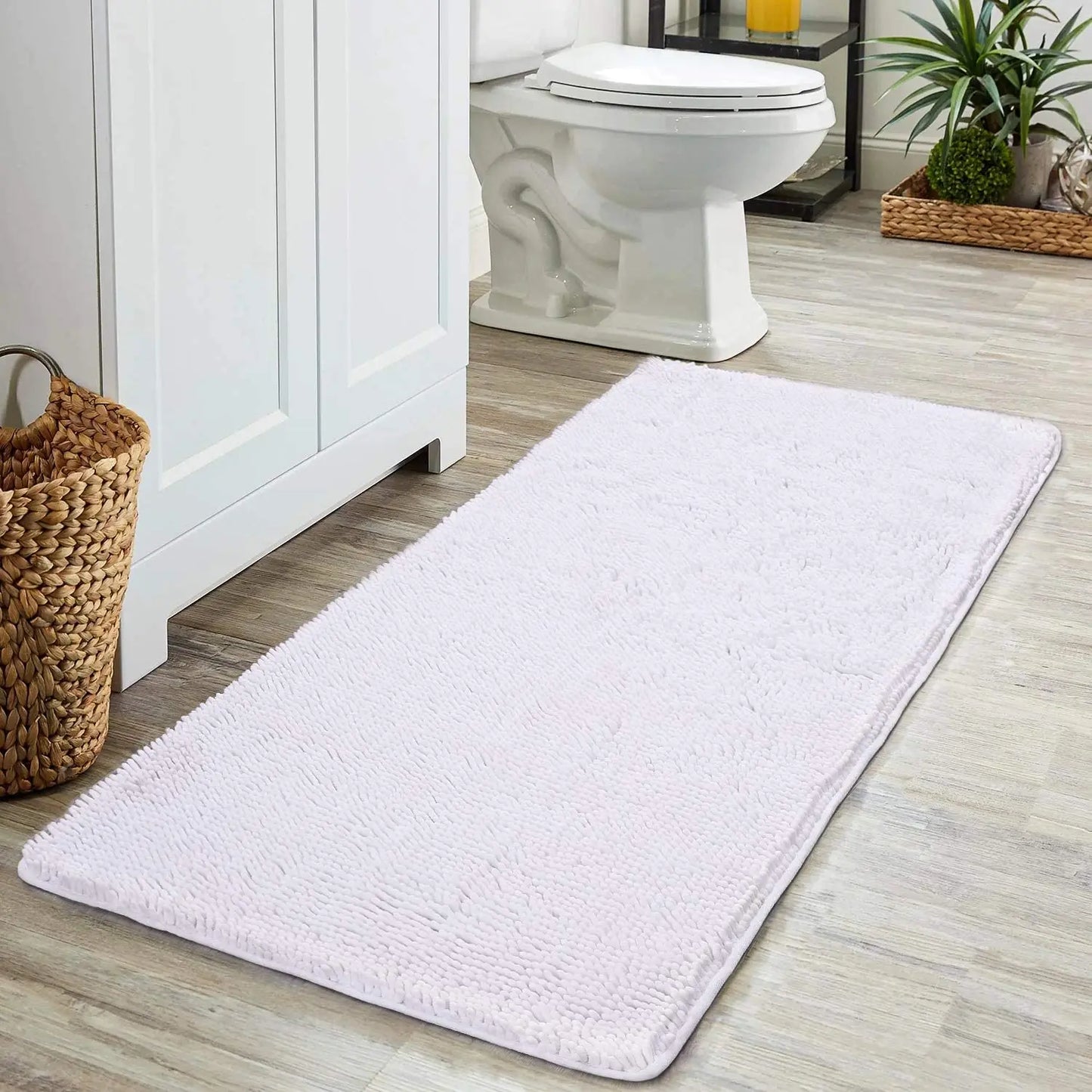 Non-Slip Super Absorbent Smooth Chenille Bath Mat