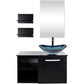 Modern 28" Wall Mounted Bathroom Vanities with Sink, Faucet, and Mirror, Full Set
