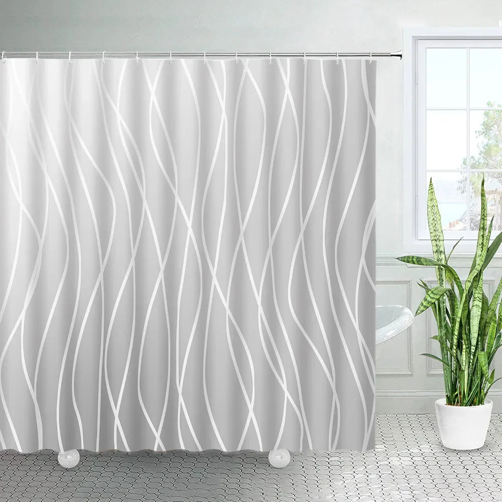 Creative Ombre Shower Curtain with Hooks