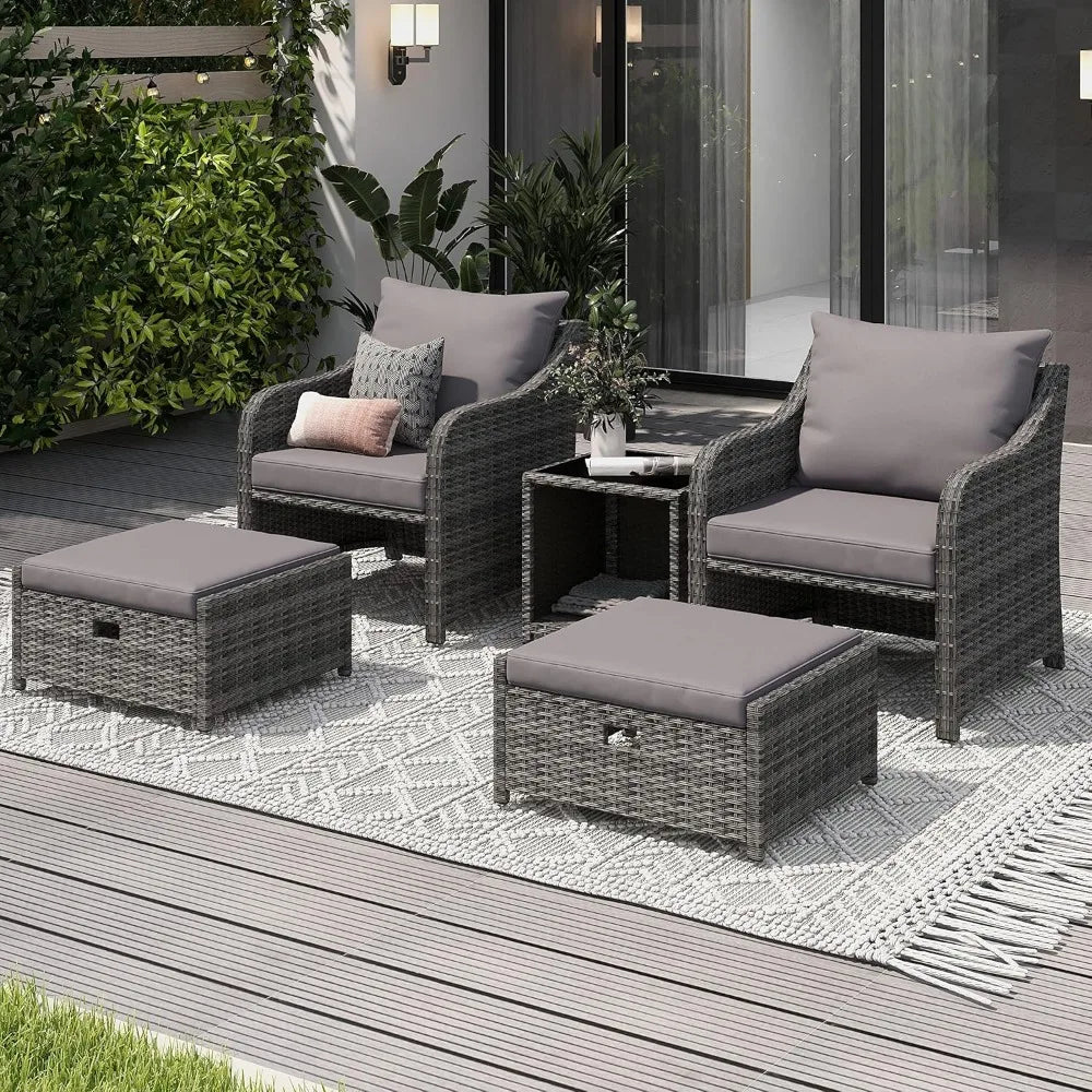 Wicker Rattan Patio Furniture Set