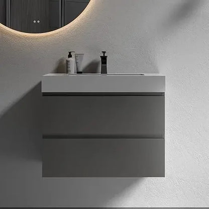 Minimalist Modern Sleek Wall Mounted Vanity with Sink