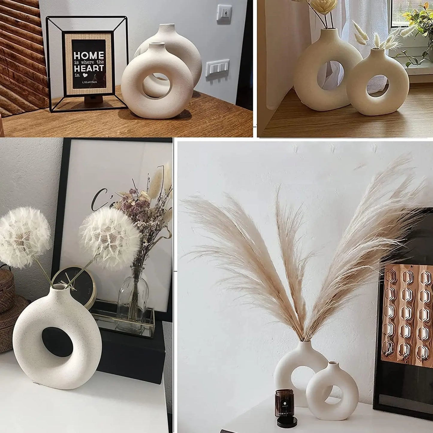 Minimalist Nordic Boho Ceramic Vase, Set of 2