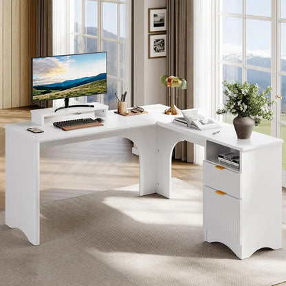 Modern L-Shaped Engineered Desk